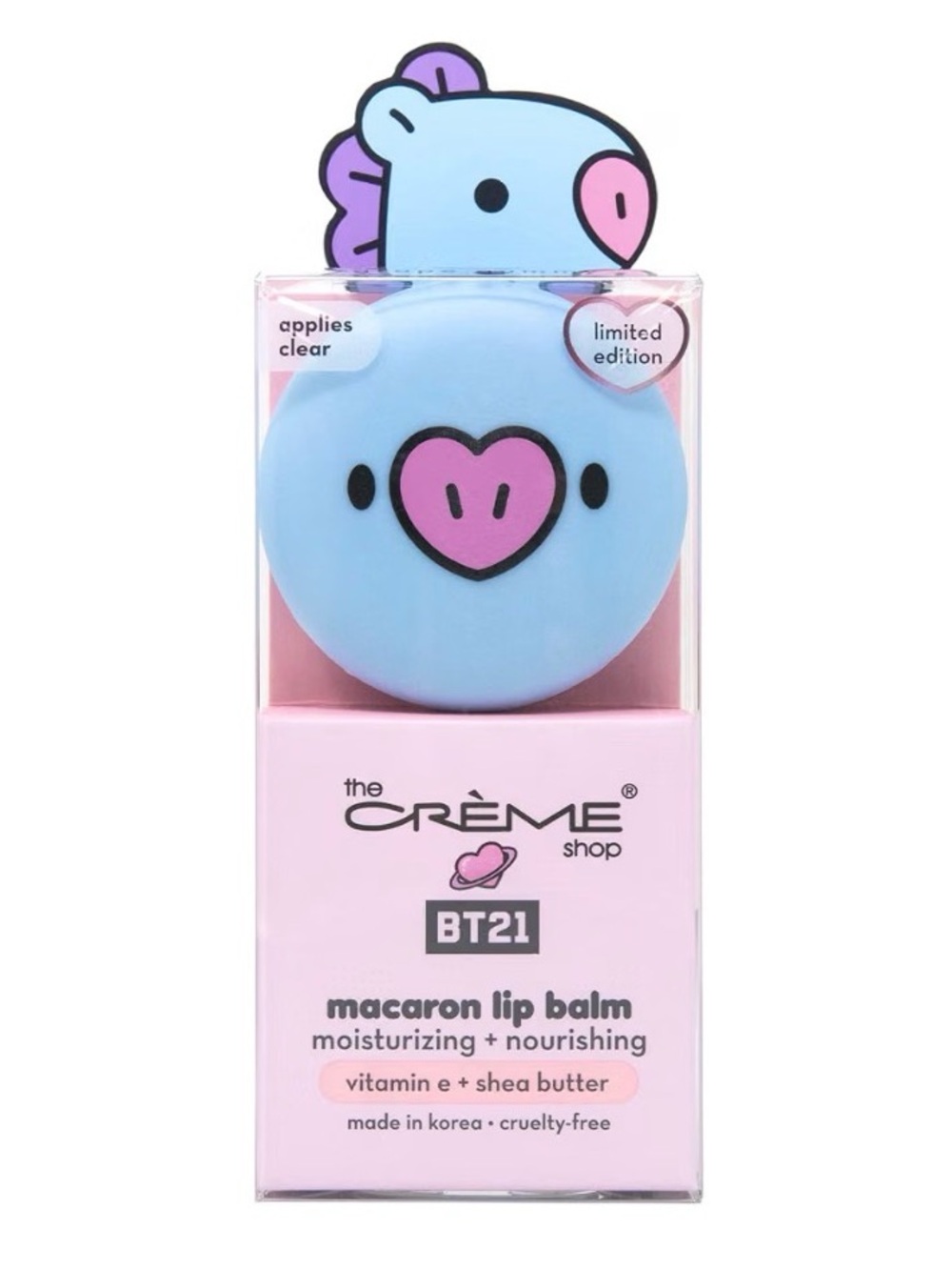 BT21 The Crème Shop Baby - MANG Macaron Lip Balm - Grape Gummy (Clear)